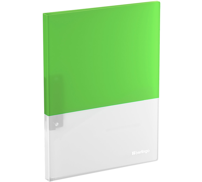 Папка с боковым зажимом Berlingo «Semicolor» А4, пластиковая, салатовая, 700мкм, 17мм