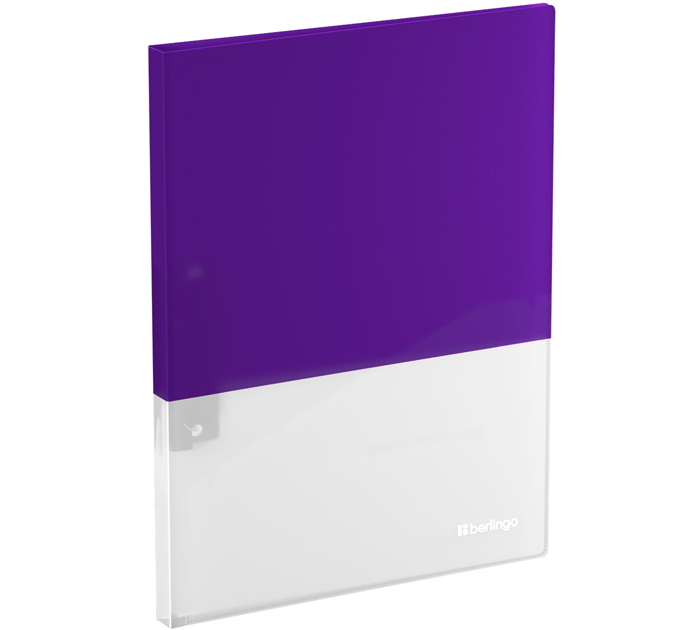Папка с боковым зажимом Berlingo «Semicolor» А4, пластиковая, сиреневая, 700мкм, 17мм
