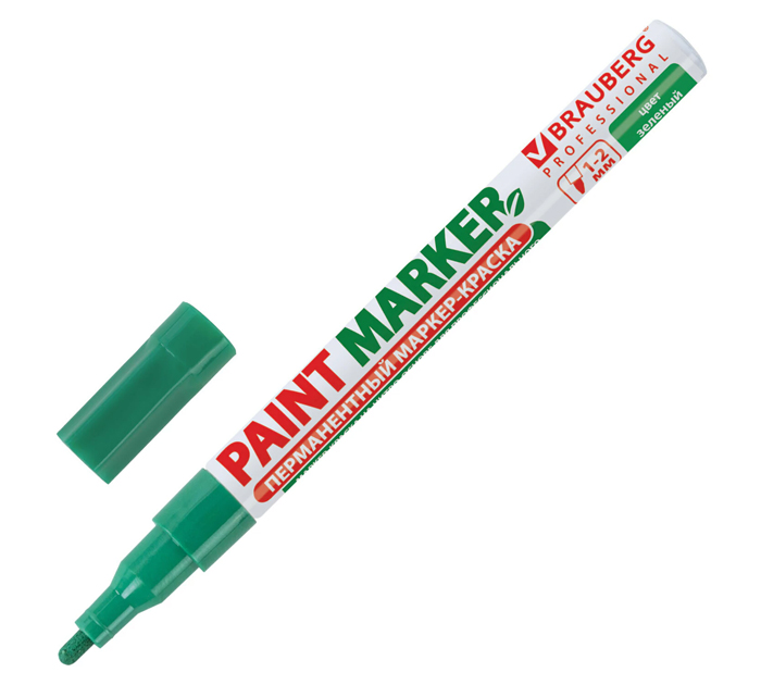 Маркер-краска Brauberg «Professional» зеленый, 2мм, без ксилола