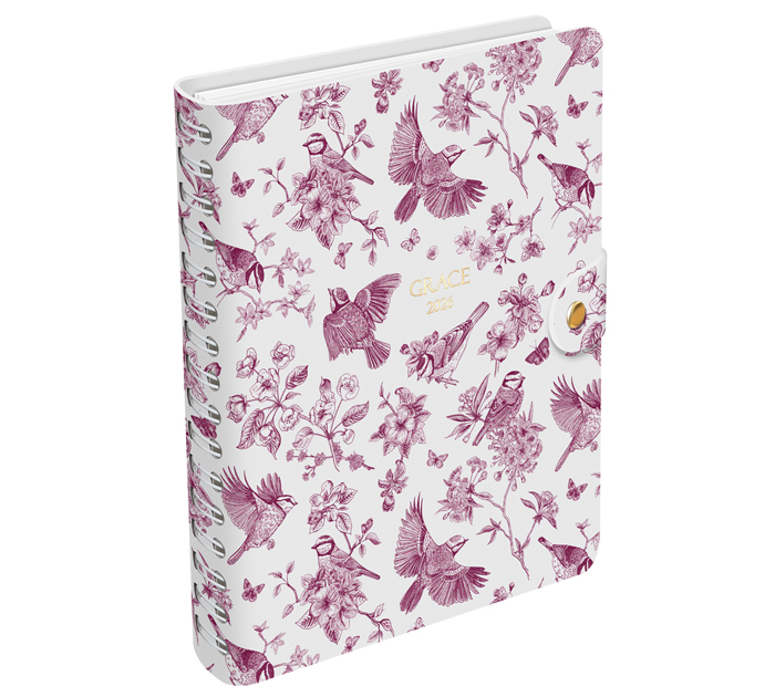 Ежедневник датированный BG «Grace. Birdies» А5, с рисунком, кожзам, 352стр, 2026 год