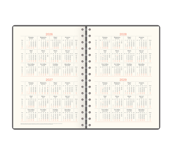 Ежедневник датированный BG «Grace. Birdies» А5, с рисунком, кожзам, 352стр, 2026 год