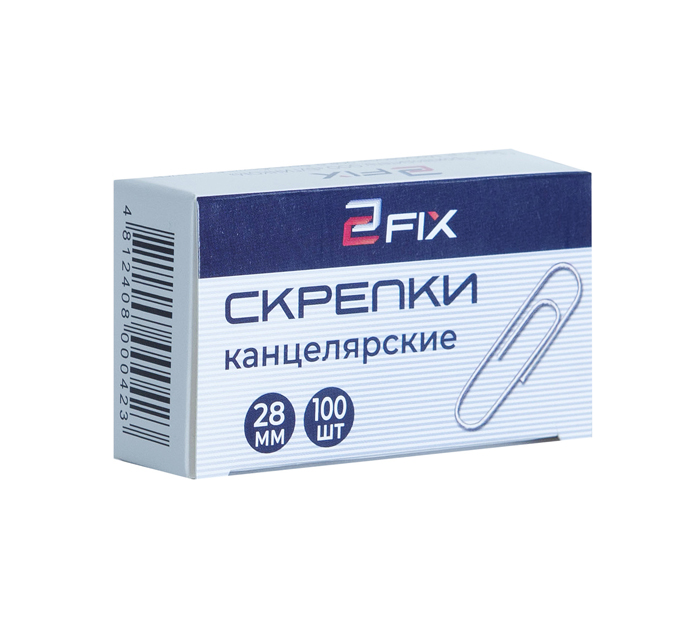 Скрепки Бугинком «2Fix» золотистые, овальные, 28мм, 100шт