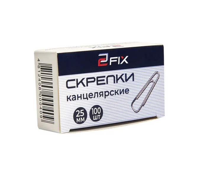 Скрепки Бугинком «2Fix» золотистые, треугольные, 25мм, 100шт