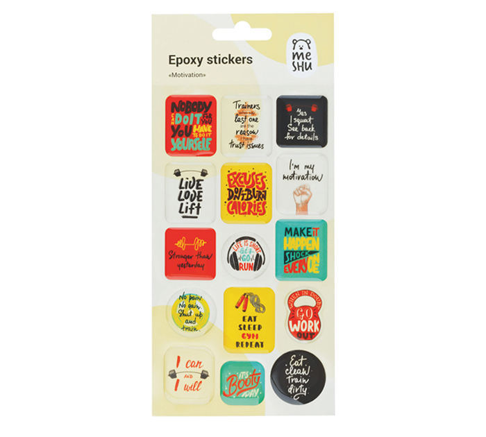 Наклейки Meshu «Motivation» гелевые, 10х22см