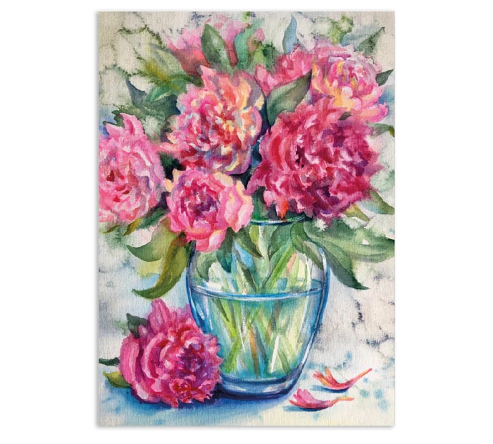 Бирка DecorCenter «Пионы в вазе» 50х70мм