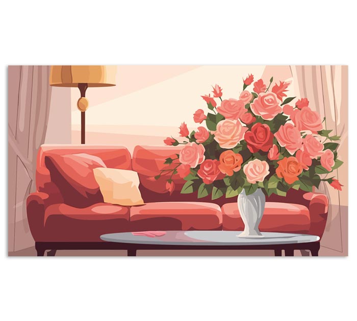 Открытка DecorCenter «Гостиная с цветами» для денег