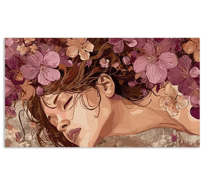 Открытка DecorCenter «Девушка и цветы» для денег