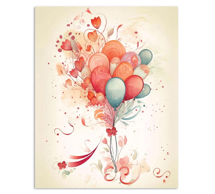 Открытка DecorCenter «Шарики» мини, 75х95мм