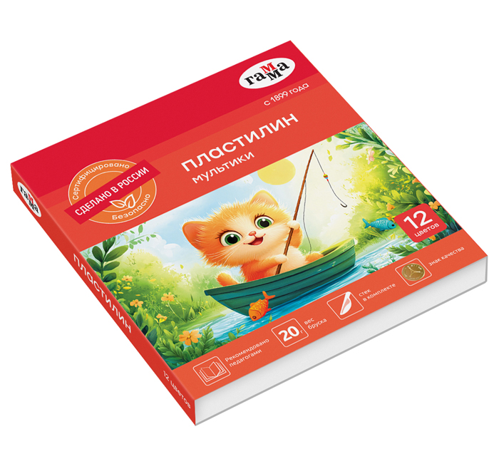 Пластилин Гамма «Мультики» 12 цветов, 240г