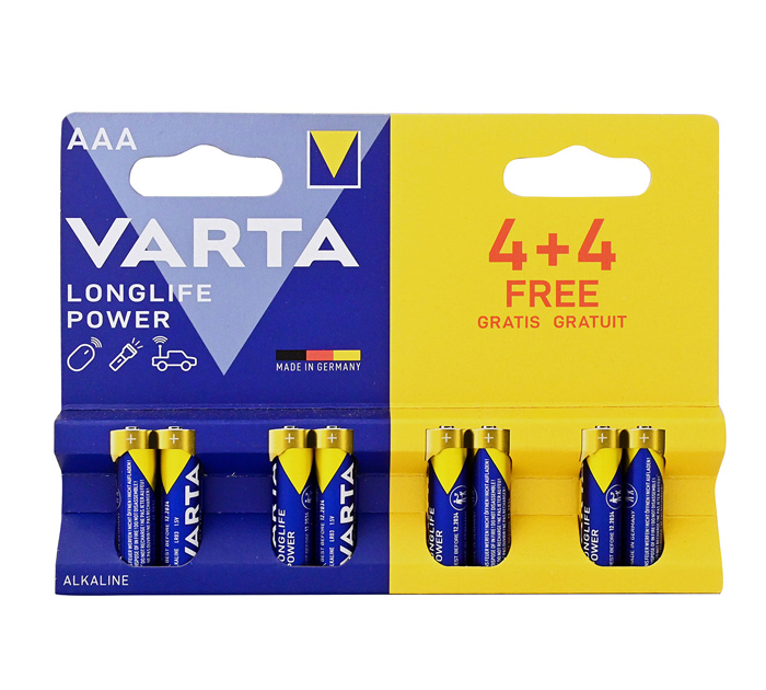 Эл.питания ААА LR03 Varta longlife power 8шт.