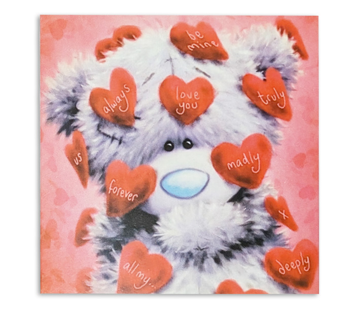 Открытка  80*80 Panda Print Тедди в сердечках
