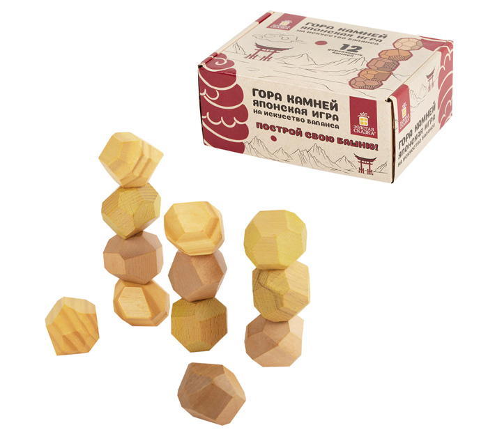 Игра -головоломка Золотая сказка Башня Туми Иши 12 деревянных камней