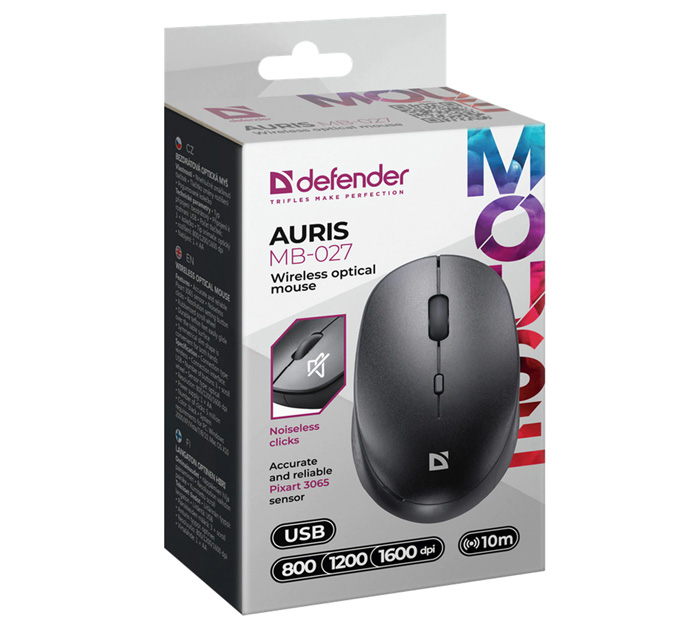 Мышь комп. беспровод. опт. Defender Auris MB-027 черн.