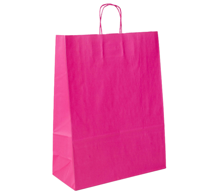Пакет бум.крафт 350*150*450 фуксия с круч.ручкой Panda Print