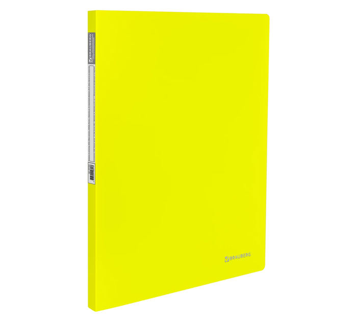 Папка с пруж.скор. А4 пласт. желт. 700мкм 16мм Brauberg