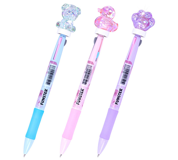 Ручка шар. -спиннер авт.   3цв. Funster Shiny Pets пишущ.узел 0.7мм линия 0.35мм