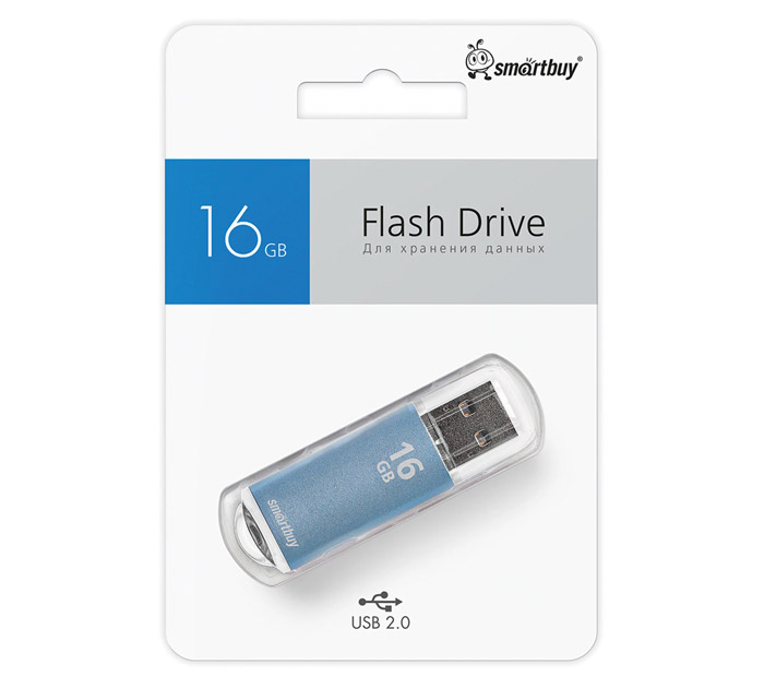 Флэш-карта 16Gb Smartbuy V-Cut син. USB 2.0