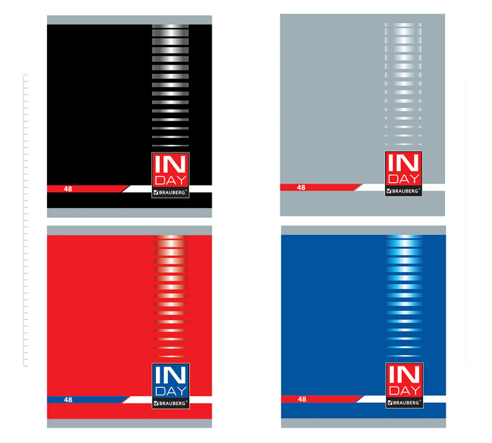 Тетрадь А5 48л клетка Brauberg Inday