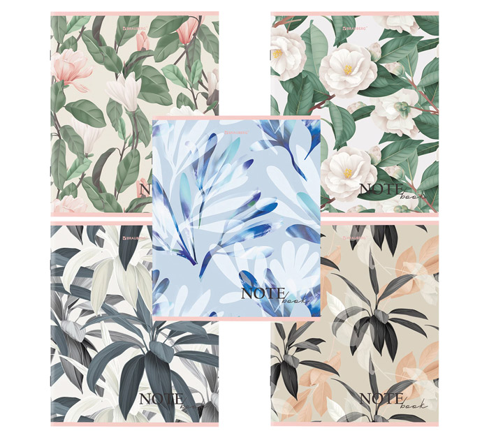 Тетрадь А5 96л клетка Brauberg Bloom