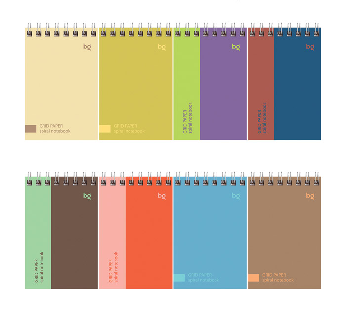 Блокнот А7 на спирали BG «Моноколор» 40л, клетка