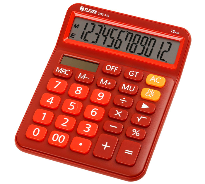 Калькулятор 12 разрядов Eleven красн.