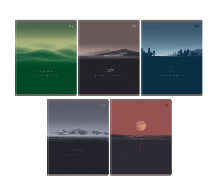 Тетрадь А5 80л клетка BG Прикосновение тумана софт-тач