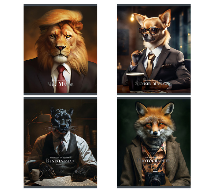 Тетрадь А5 96л клетка BG Животные в роли