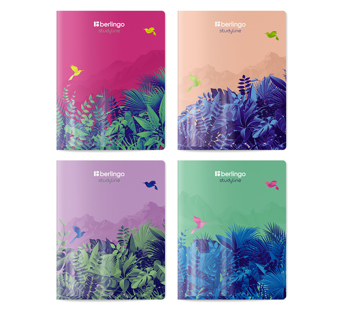 Тетрадь А5 48л клетка Berlingo «Flower art» софт-тач