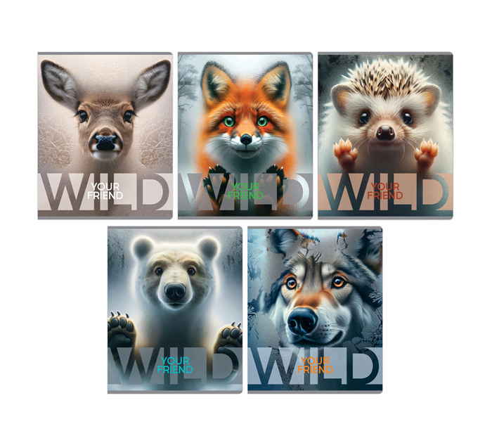 Тетрадь А5 48л клетка суперэконом BG Дикий