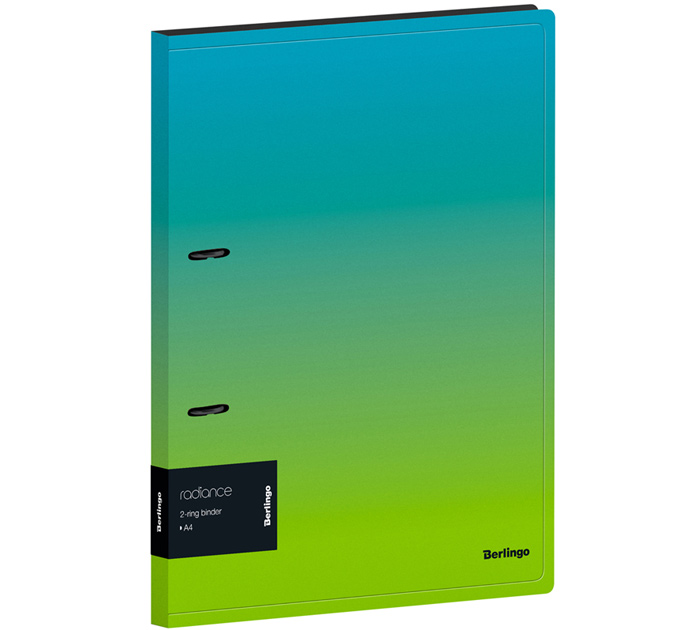 Папка 2к-ца А4 24мм пласт. голуб/зел 600мкм Berlingo Radiance D-кольца