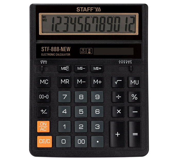 Калькулятор 12 разрядов Staff STF-888-New черн.