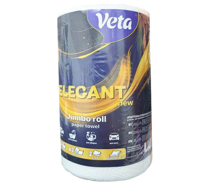 Полотенце бум. 100% целлюлоза 2-слойн. 62м Veta Elegant New