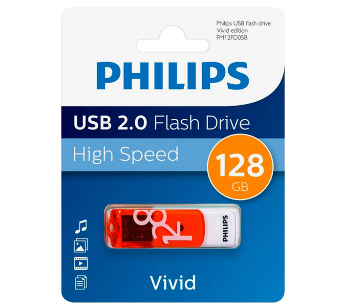 Флэш-карта 128Gb Philips Vivid желт. USB 2.0