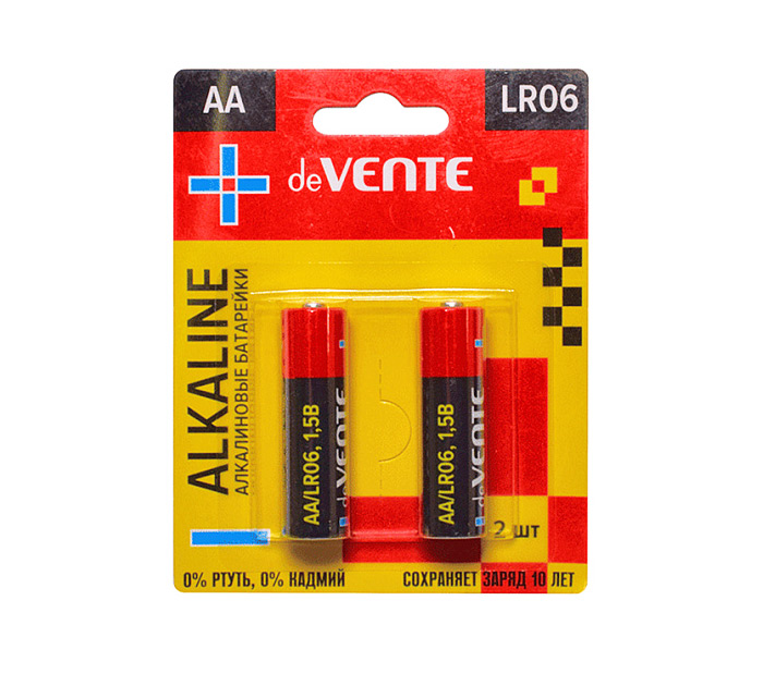 Эл.питания AA LR6 deVente Alkaline 1.5V 2шт.