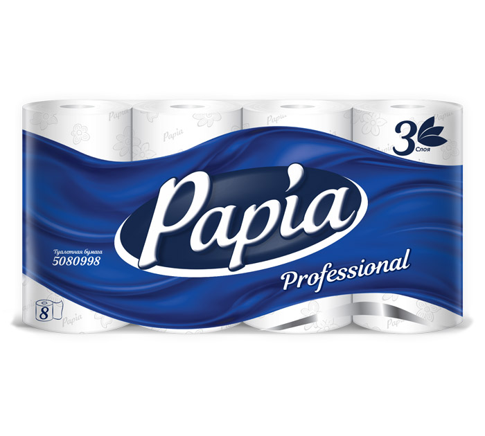 Туал.бум. 3-х слойн. 8рул. Papia Professional