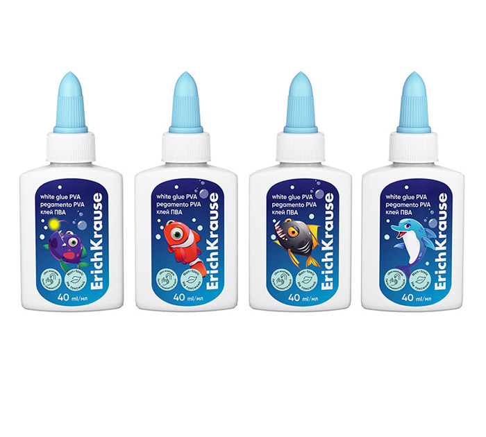 Клей ПВА 40мл Erich Krause EasyStick Sea Friends ассорти
