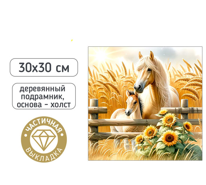 Алмазная мозаика Mazari «Кони» 30х30см