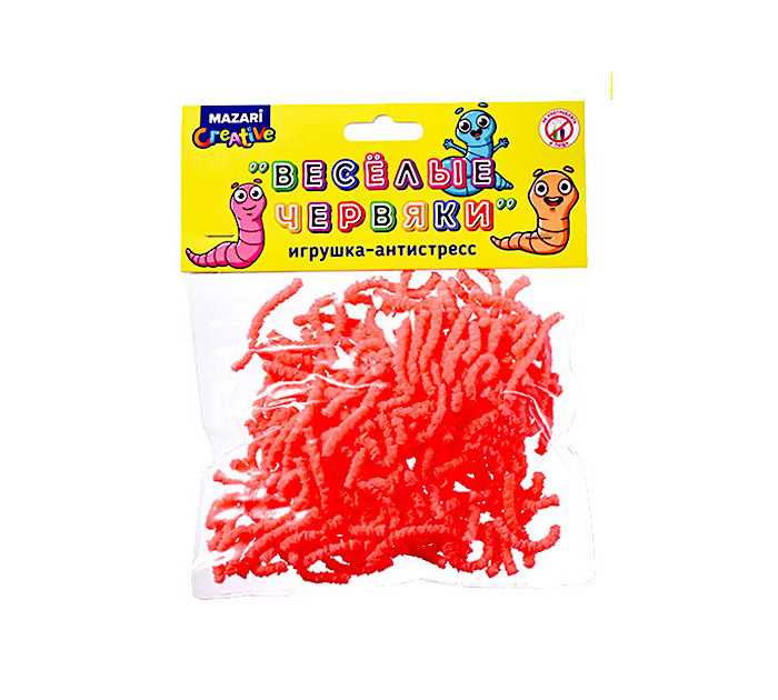 Игрушка -антистресс Веселые червяки ассорти