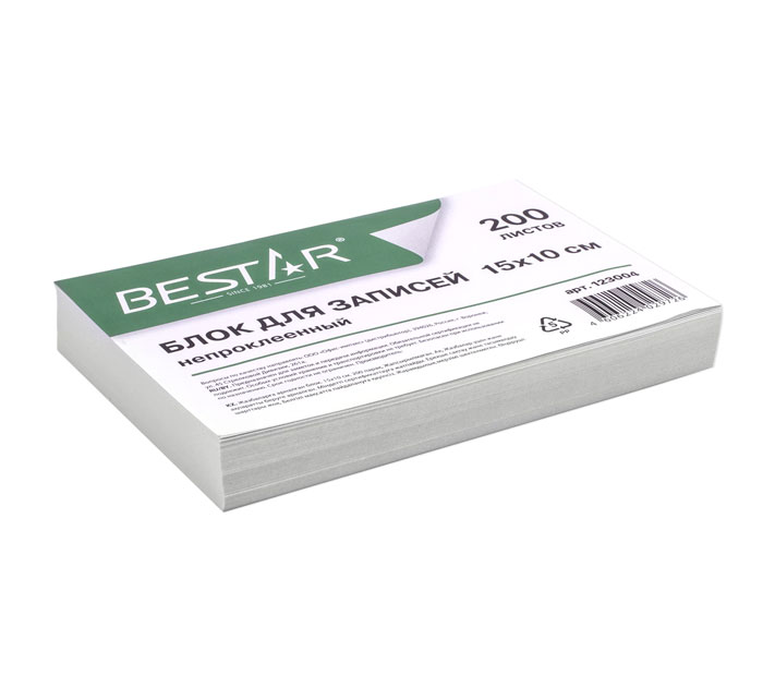 Блок бум.д/зап. 15*10.2см бел. Bestar 200л.