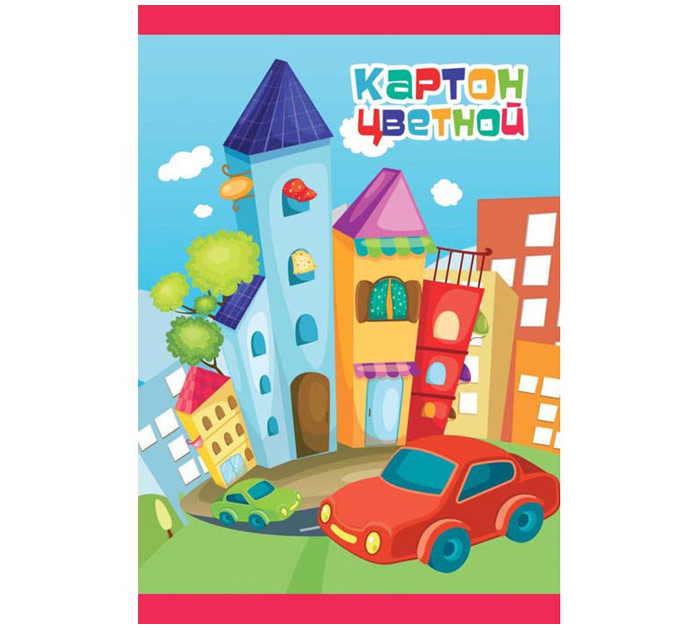 Картон д/дет.творч. А4 12л. Полиграфкомбинат им.Я.Коласа Домики, машинки