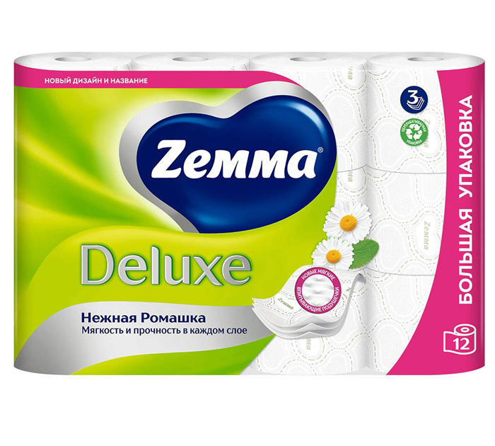 Туалетная бумага Zemma «Deluxe Нежная ромашка»