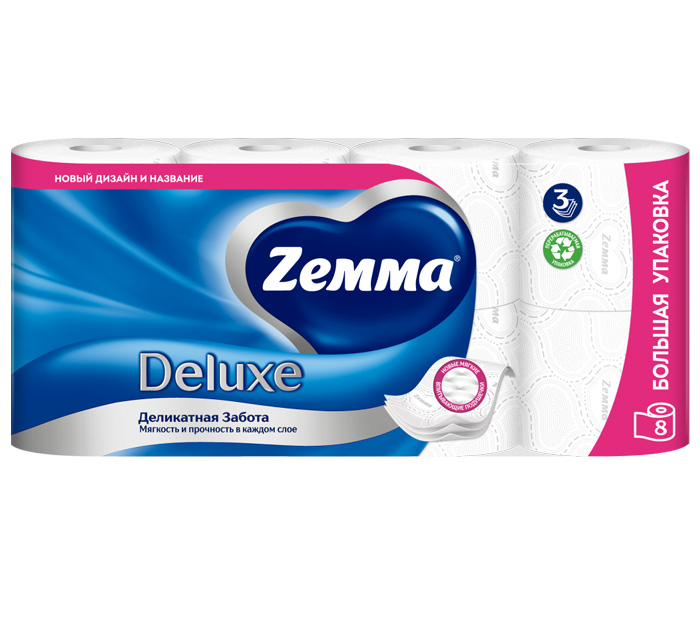 Туалетная бумага Zemma «Deluxe Деликатная забота»