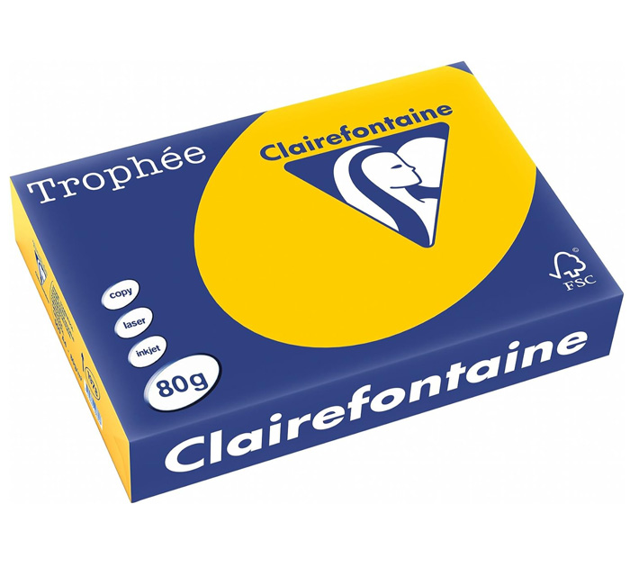 Бум.цв. Clairefontaine Trophee А4 80г/м2 500л. интенсив солнечно-желт.