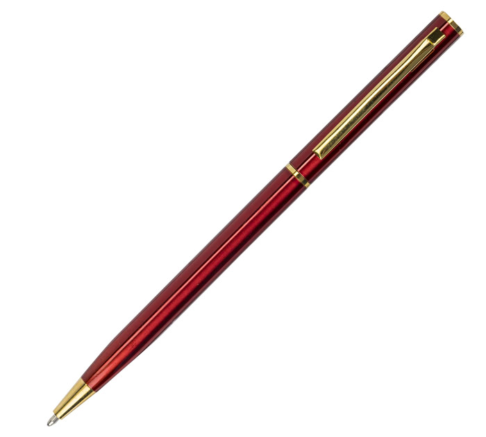Ручка шар. синяя борд/зол. пишущ.узел 0.7мм Brauberg «Slim Burgundy»
