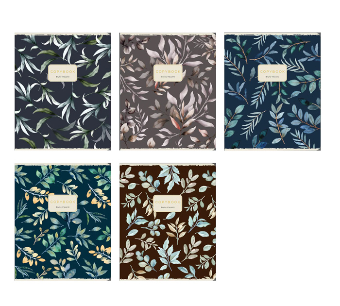 Тетрадь А5 48л клетка Bruno Visconti Soft Touch Floral  Pattern