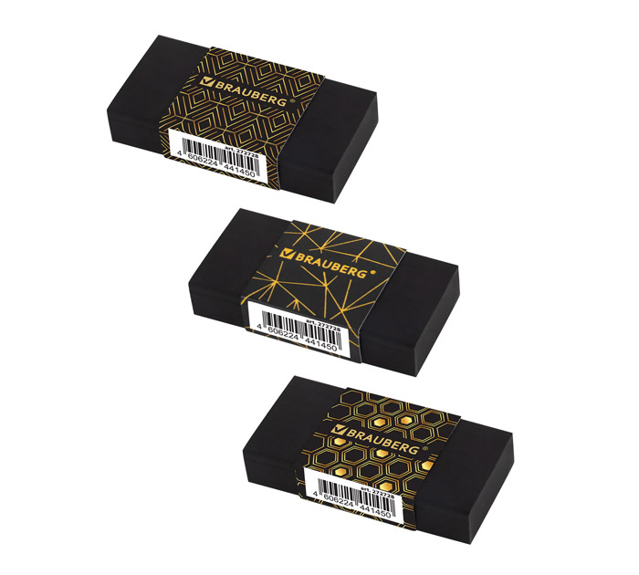 Ластик прямоуг. 50*24*10мм черн. ПВХ Brauberg Golden Black