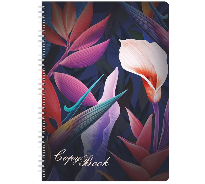 Тетрадь А4 80л. клетка на спир. Lamark Purple tropics