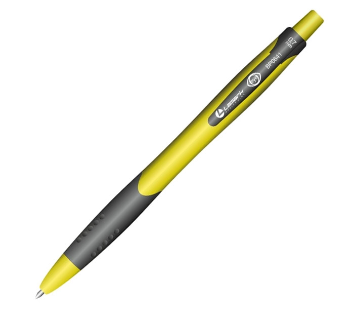 Ручка шар.авт. син. Lamark Eye пишущ.узел 0.7мм желт.корп.