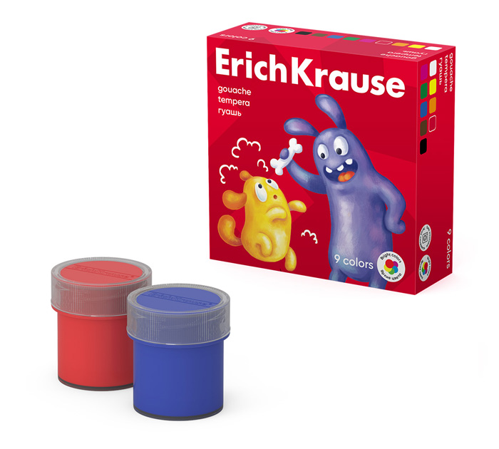 Гуашь 9цв. 20мл Jolly Friends Erich Krause