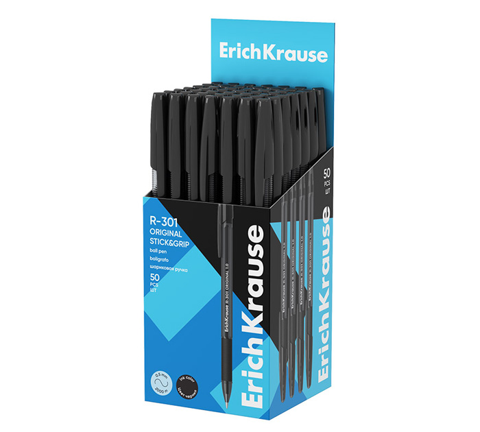 Ручка шар. черн. пишущ.узел 1.0мм R-301 Stick&Grip Original Folk Motives Erich Krause